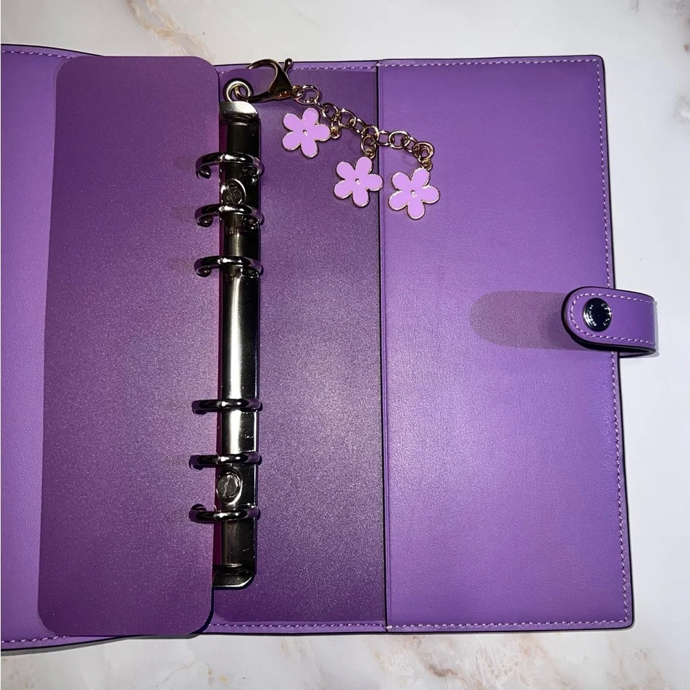 COACH NOTEBOOK Binder Adapter Insert and Pockets | Clear/Purple/Silver - Picture 3 of 4
